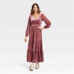 Knox Rose Pink Velvet Maxi Dress